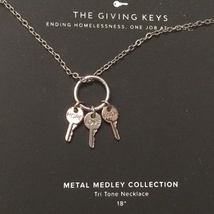 COPY - NWT The Giving Keys tri colored necklace